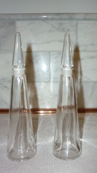 Baccarat Crystal Faceted Stopper Perfume Bottles - Pair