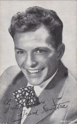 Frank Sinatra - Hollywood Movie/radio/tv/singing Star 1940s Arcade/exhibiit Card