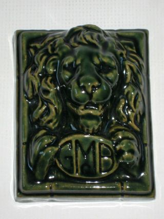 Gladding Mcbean Pottery Lion Paperweight / Wall Tile 1920 