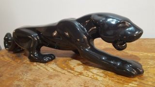 Vintage Mid - Century Modern ROYAL HAEGER Pottery Ceramic Black Panther approx 23 