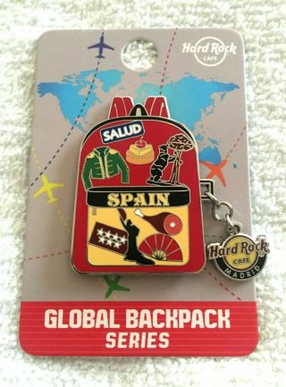 Hard Rock Cafe Madrid 2019 Global Backpack Series Pin - Le 150