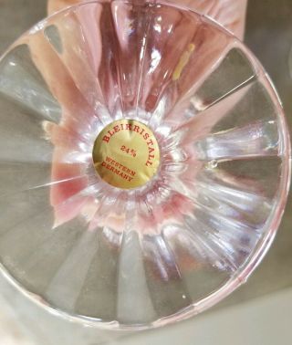 Vintage Hofbauer Ruby RED BYRDES Wine Glass German Lead Crystal - SET OF 3 5