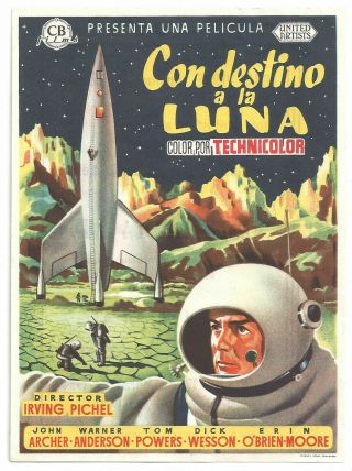 Destination Moon John Archer Sci - Fi Spanish Herald Mini Poster