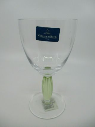 Villeroy Boch Cottage Green Water Goblet - 6 7/8 " X 3 5/8 " 0101a