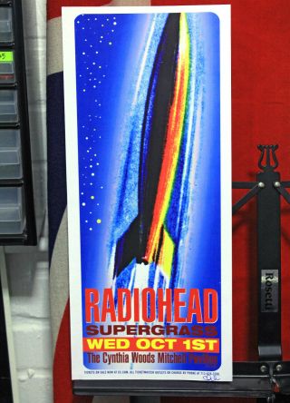 Radiohead / Supergrass Cynthia Woods Mitchell Pavilion 2003 Ltd Edition Poster
