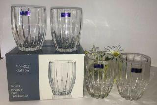 Waterford Marquis Omega Set Of 4 Double Old Fashioned Glasses