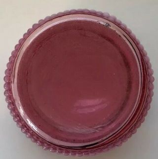 Vintage Fenton Glass Opalescent Cranberry Pink Hobnail Polka Dot Vase Ruffle Top 4