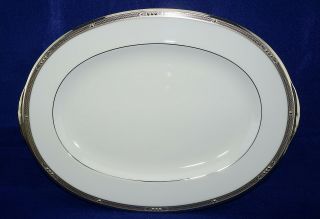Noritake Chatelaine Platinum Medium Oval Serving Platter 14 3/4 " X 10 5/8 " Nwt