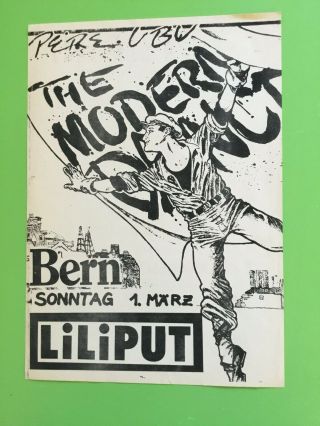 Pere Ubu,  Liliput Kleenex Rare Swiss Concert Poster 1981 Rare Punk Wave,  Flyer