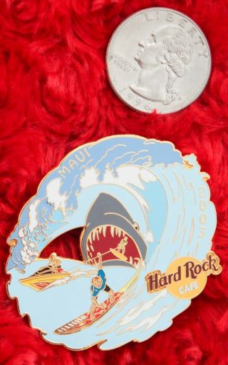 Hard Rock Cafe Pin MAUI HI Halloween SHARK ATTACK Jaws surfboard jet ski surfer 2