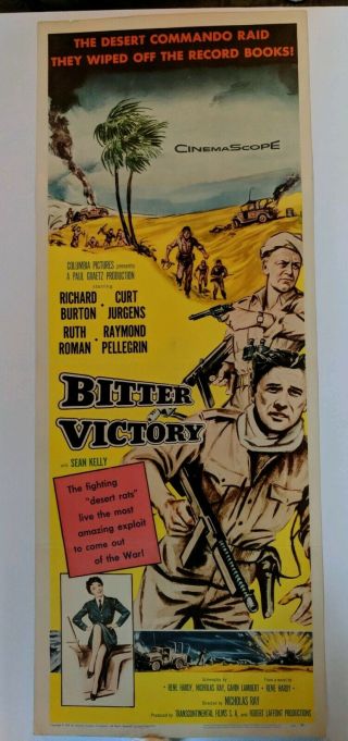 14x36 Movie Poster Insert Bitter Victory With Richard Burton 1958