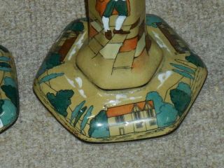 Vintage Buffalo Pottery DELDARE WARE Candlestick exc (, 1 with repair) 3