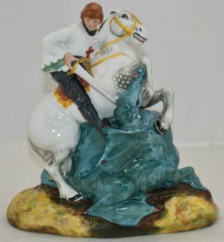 Royal Doulton Pottery St.  George Slaying The Dragon Porcelain Figurine