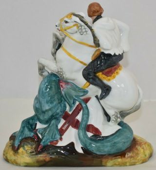 Royal Doulton Pottery St.  George Slaying The Dragon Porcelain Figurine 2