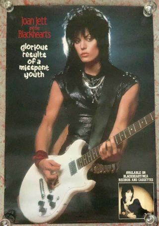 Joan Jett Orig.  Glorious Results Lp Rare Record Store Promo Poster 1984 Runaways