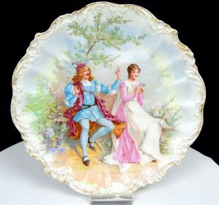 W.  G.  & Co.  William Guerin Limoges France Courting Couple 9 1/8 " Plate 1891 - 1932