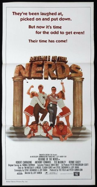 Revenge Of The Nerds Rare Daybill Movie Poster Robert Carradine Anthony Edwards