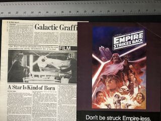 Star Wars Movie Review & " Empire Strikes Back " Video Release 11x14” Ad