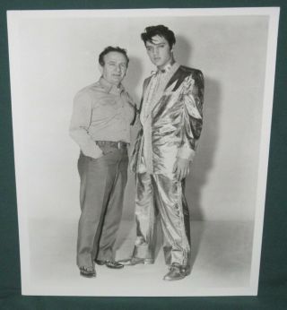 Elvis Presley 8 X 10 B/w Nudie Publicity Photo 1957 Gold Lame Suit