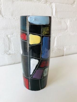 Vintage Italian Art Pottery Vase 1950’s Mid Century Modern Flower Vessel