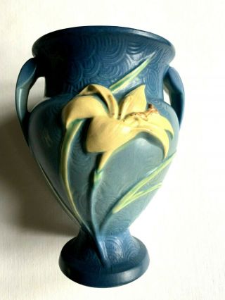 Roseville Art Pottery Zephyr Lily Blue 208 - 8 8 "