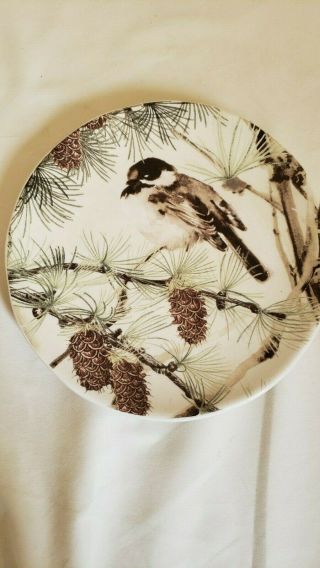 Nwt Pottery Barn Set Of 4 Snowy Bird 8 " Salad Plates