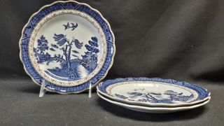 Booths England Real Old Willow A8025 Set Of 3 Salad Plates