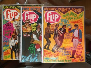 3_ Flip Teen Magazines 1967 Rolling Stones Brian Jones Beatles Beachboys Monkees