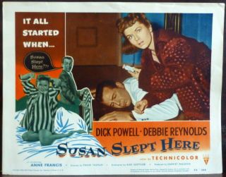 Debbie Reynolds Dick Powell Susan Slept Here 1954 Lobby Card