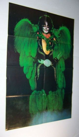 Vintage Kiss Peter Criss Dynasty Superhero 2 Sided Fold Out Poster 31 1/2 " X 21 "