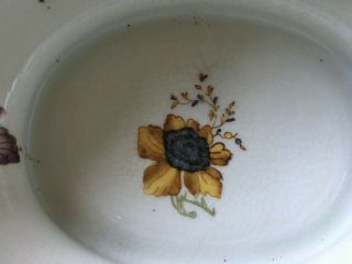 WL 1895 Wong Lee Oval Floral Flowers Fruit Bowl Centerpiece Ceramic 5
