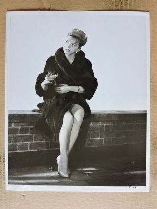 Janet Munro Smoking In A Fur Coat Leggy Candid Portrait Photo 1964 Hide And Seek