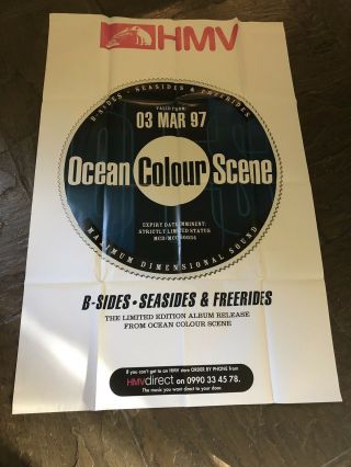 Ocean Colour Scene Rare Poster B Sides,  Seasides & Freerides Uk Promo 60x40” Vgc