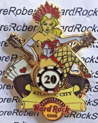 2016 Hard Rock Cafe Atlantic City 3d Show Girl 20th Anniversary Le Pin