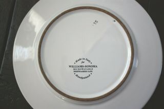 WILLIAMS SONOMA Salad Dessert Plates Set of 3 ITALY Hand Painted ORANGE 9 - 5/8 