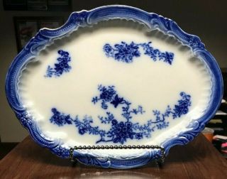 Antique Wheeling Pottery Flow Blue Labelle China Platter Antique Cond
