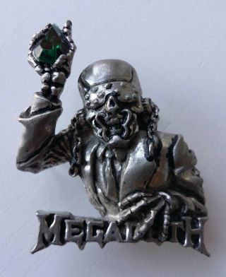 Megadeth Vintage 1991 Poker Badge Metallica Iron Maiden Heavy Metal
