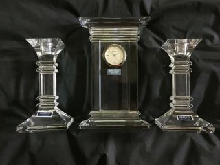 Waterford Marquis Crystal Candle Holder With Clock
