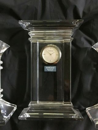 Waterford Marquis crystal candle holder with clock 2