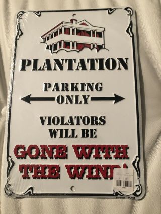 Gone With The Wind Plantation Parking Only Metal / Tin Sign -