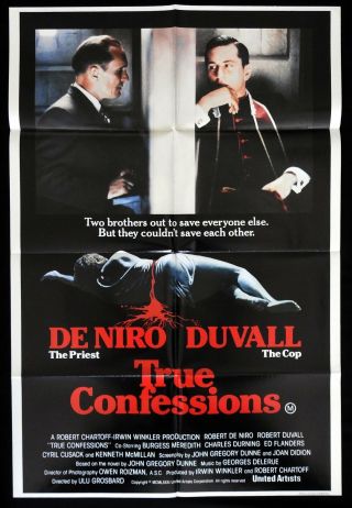 True Confessions One Sheet Movie Poster Robert Deniro Robert Duvall