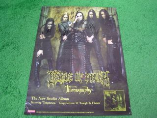 Cradle Of Filth.  Promo Poster 2006.  Autographed