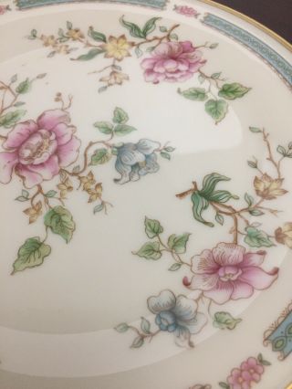 7 VTG Lenox Morning Blossom Salad Plate Pink Blue Flowers China 8 