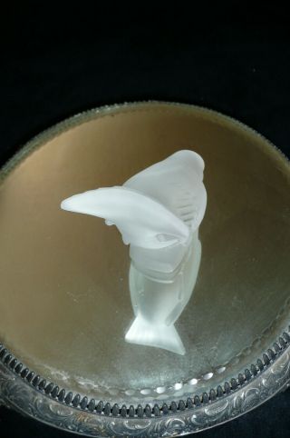 Lalique France Crystal Glass Sparrow Bird Figurine Head Down Paperweight Signed 5