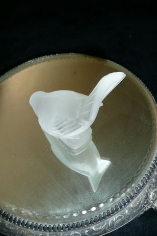 Lalique France Crystal Glass Sparrow Bird Figurine Head Down Paperweight Signed 6