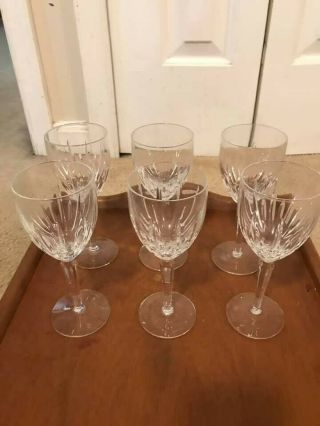 6 Lenox Crystal Clarity 7 " Water Goblet Wine Glasses