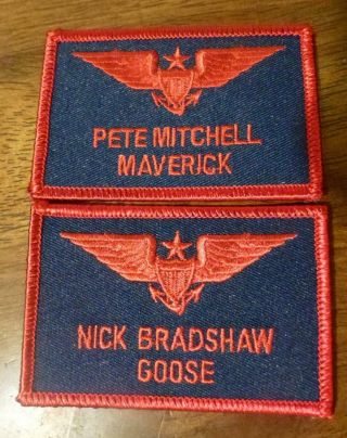 Top Gun Maverick Pete Mitchell & Goose Nick Bradshaw Name Call Sign Patch Flight