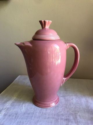 Homer Laughlin Fiesta Pink Rose 9” Tall Coffee Pot In