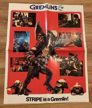 Vintage 1984 Gremlins Promo Poster 22” X 17.  5” Hi - C Gizmo Spike Coca Cola