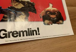 Vintage 1984 Gremlins Promo Poster 22” x 17.  5” Hi - C Gizmo Spike Coca Cola 4